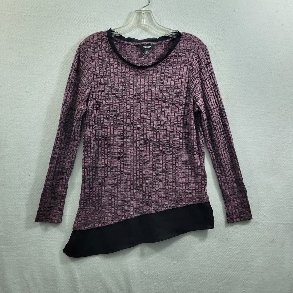 Simply Vera Vera Wang Layered Asymmetrical Blouse Size M 62624-0834